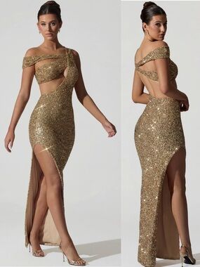 slim fit dress slacks Oh Polly Nude Aurora Embellished Bandeau Mini Dress In Almond UK 6 main image 0